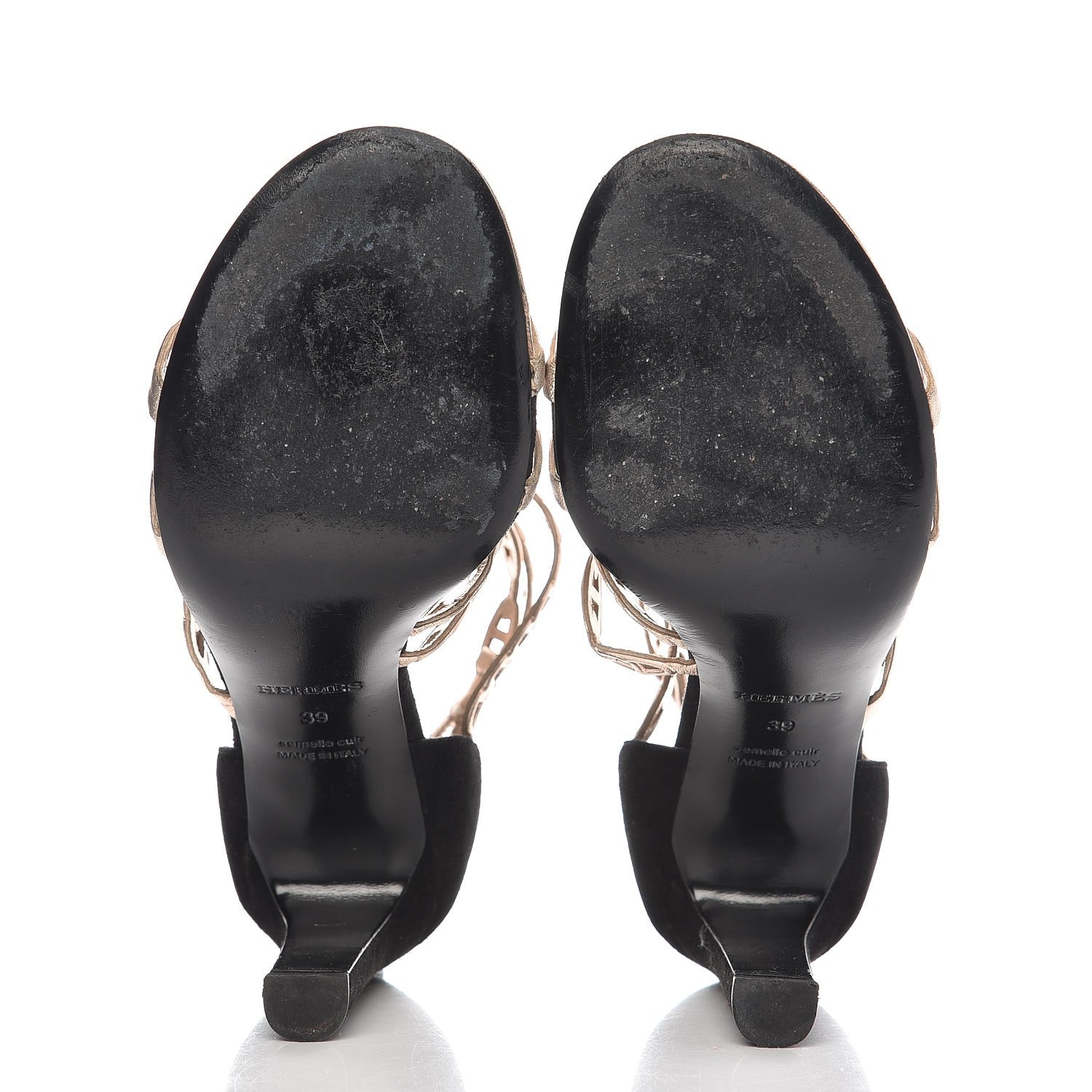 Hermes Nappa Chaine d'Ancre Sandal Pump 39 Gold Black 6 of 7