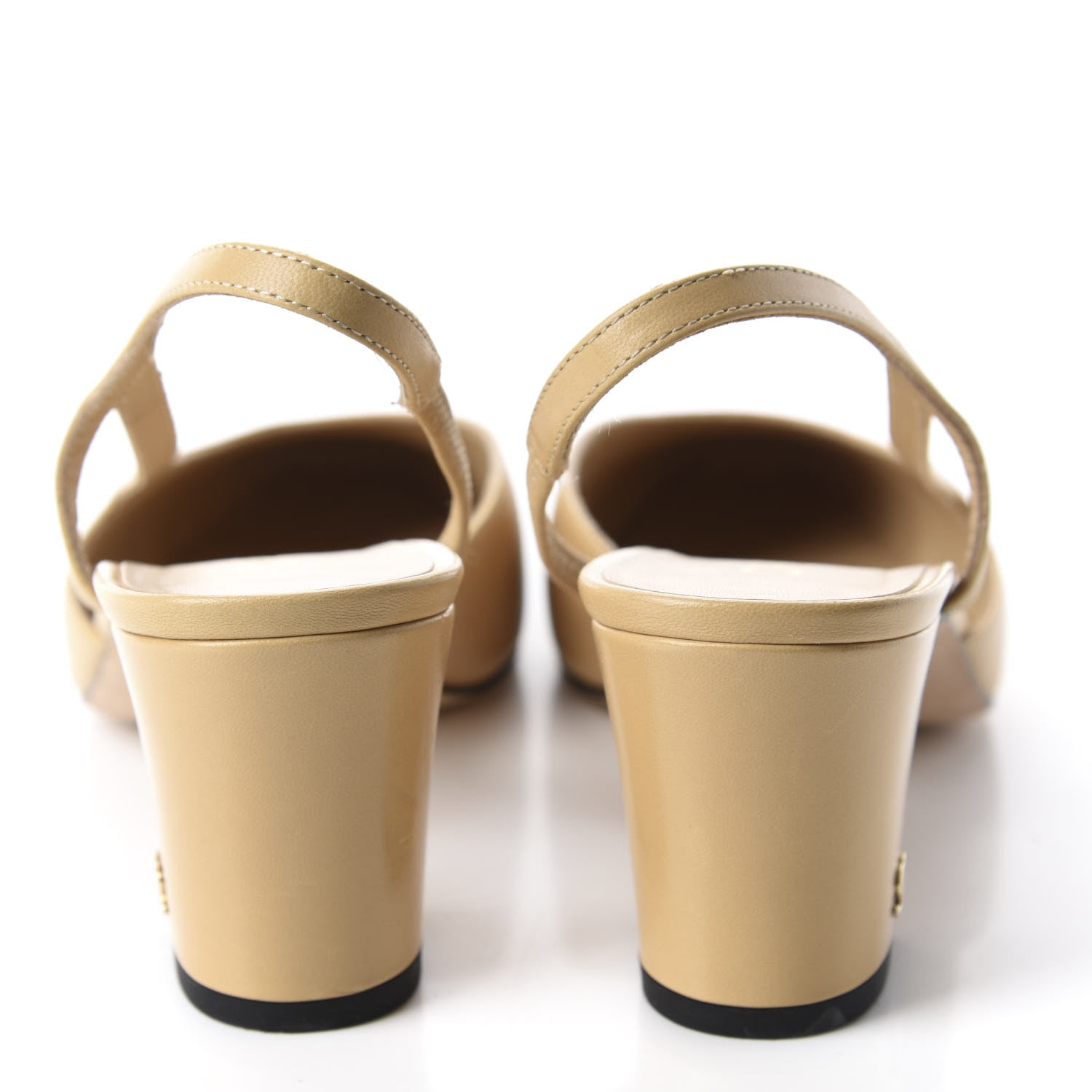 Chanel Goatskin Grosgrain Cap Toe CC Slingback Sandals 38.5 Beige Black 5 of 15