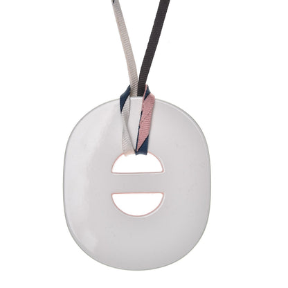 Hermes Lacquered Wood Fidelio Pigment Necklace Rose Cameo Blanc Argile 4 of 4