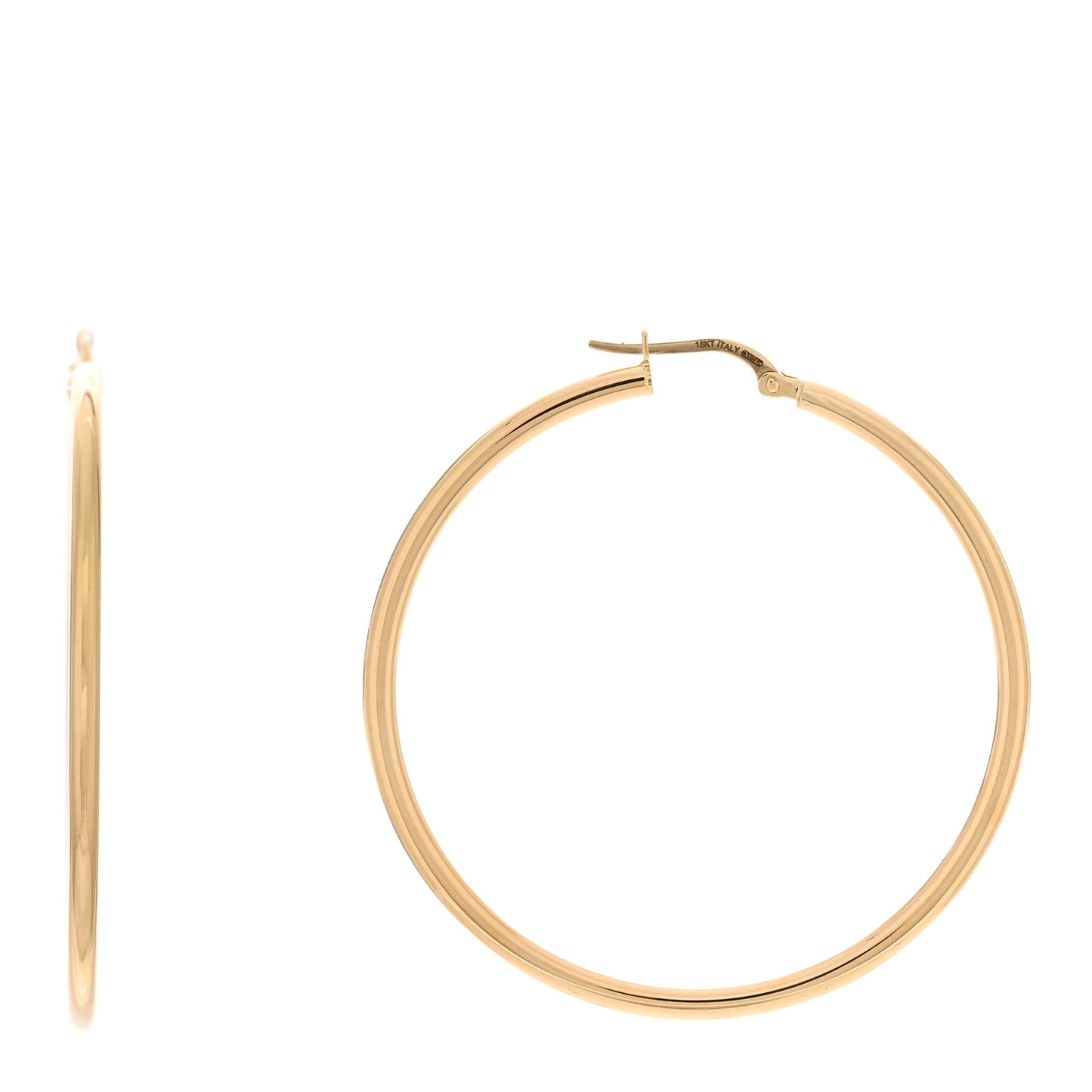 18K Yellow Gold 45mm Hoop Earrings