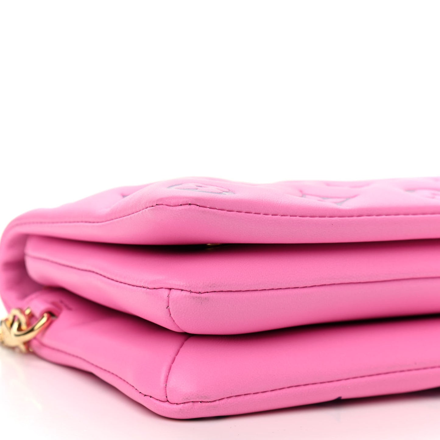 Lambskin Embossed Monogram Vuittamins Pochette Coussin Rose Violet