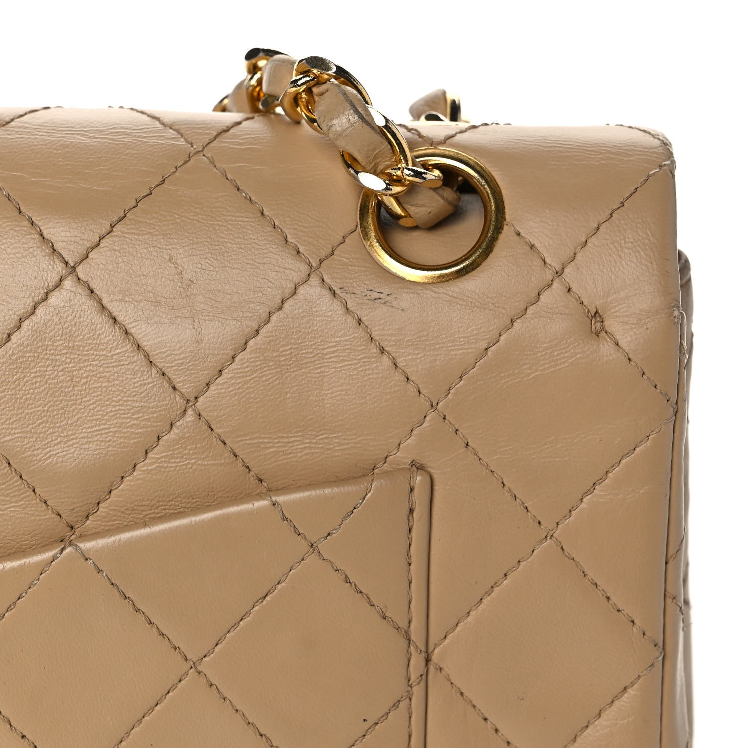 Chanel Lambskin Quilted Small Double Flap Beige 16 of 19