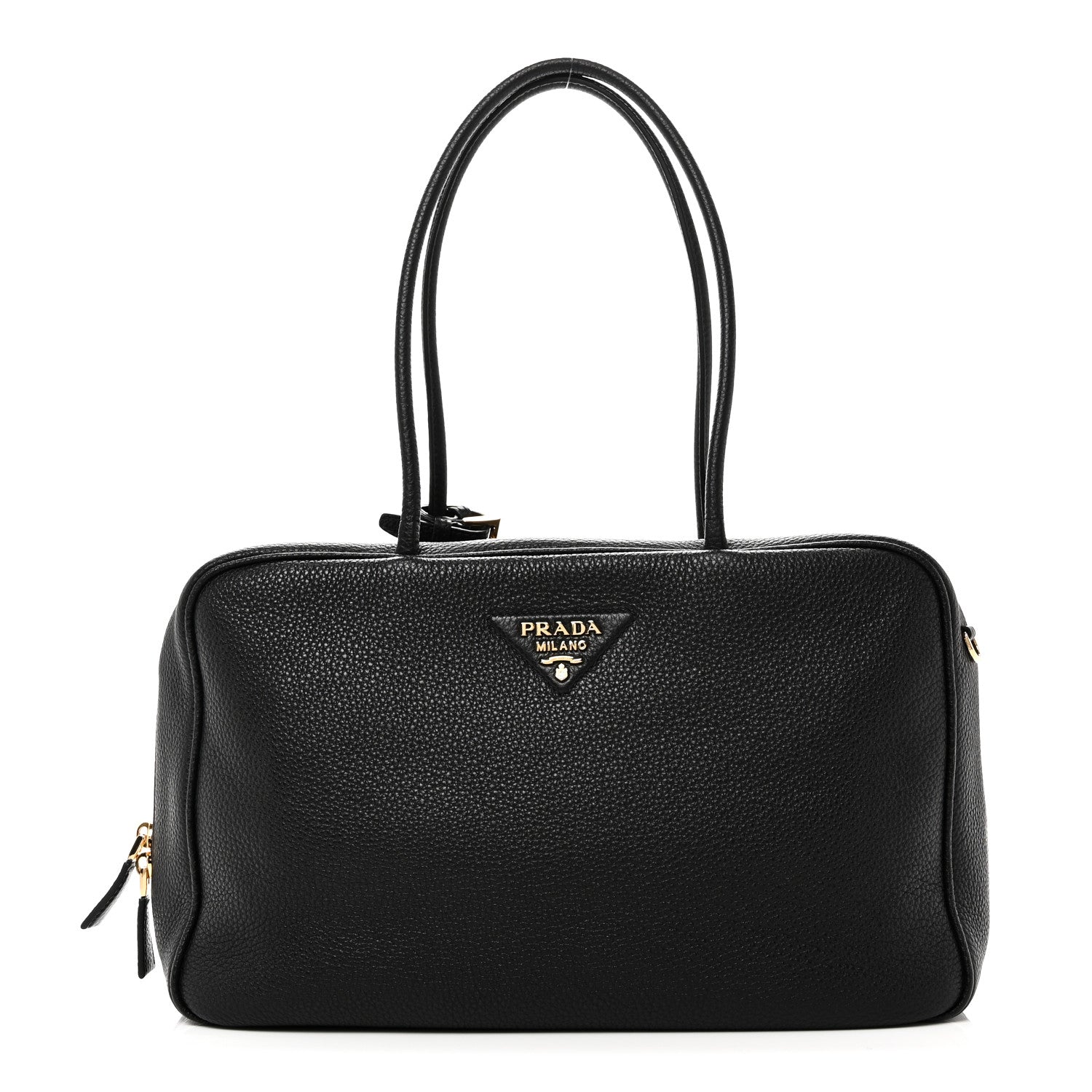 Prada Vitello Daino Soft Large Top Handle Bag Black 1 of 9