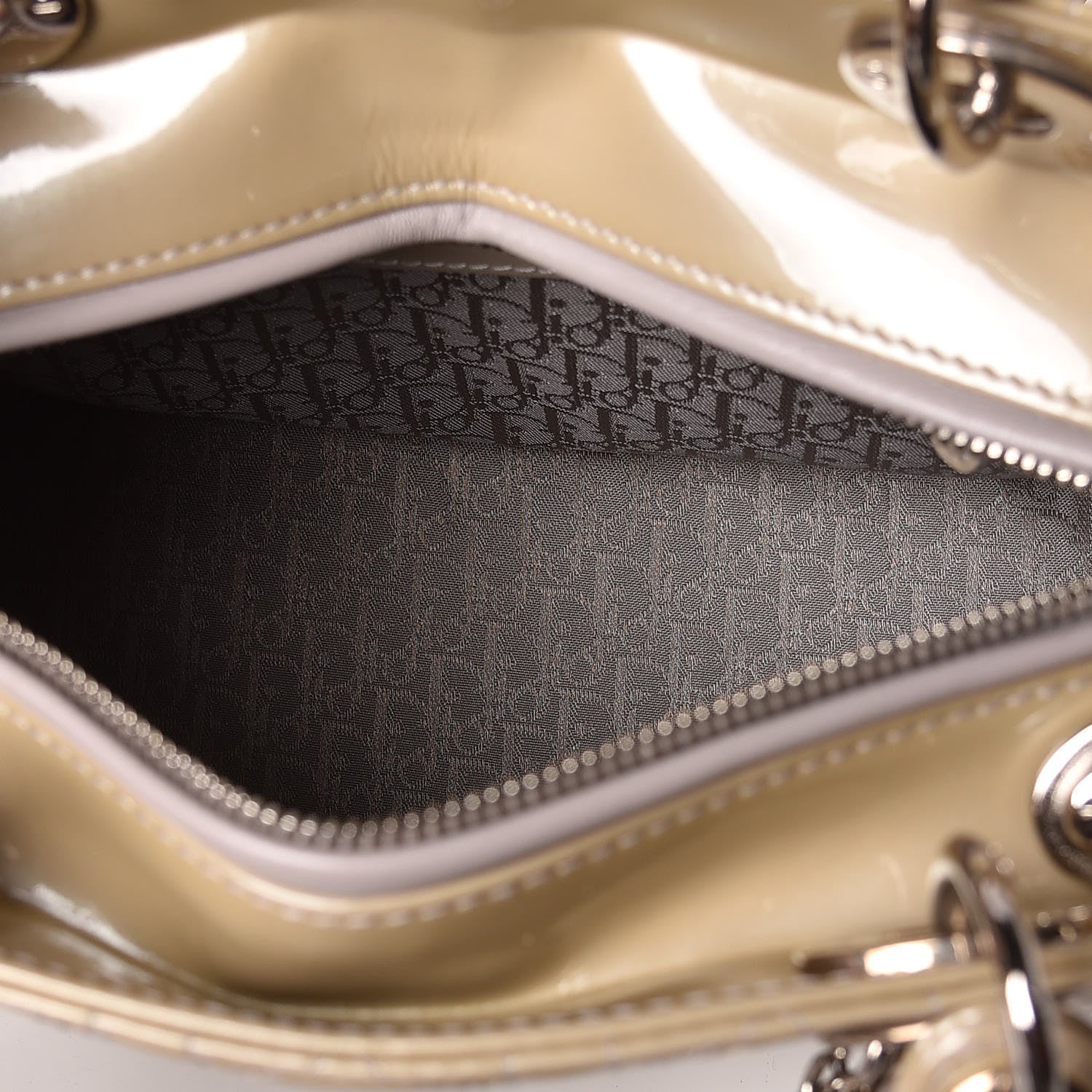 Christian Dior Pearlized Patent Cannage Medium Lady Dior Grey 5 of 10