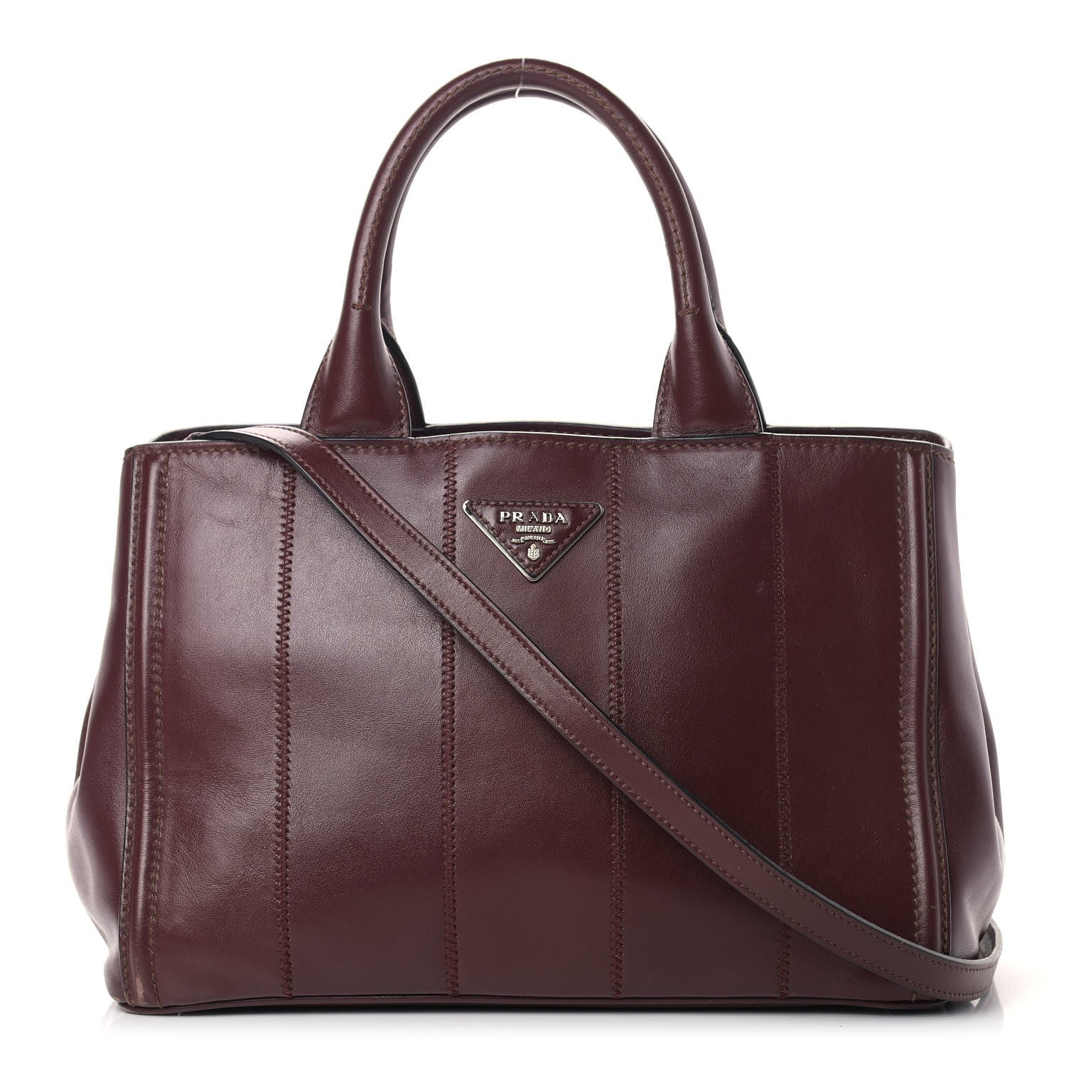 Prada Soft Calf Tote Granato 1 of 14