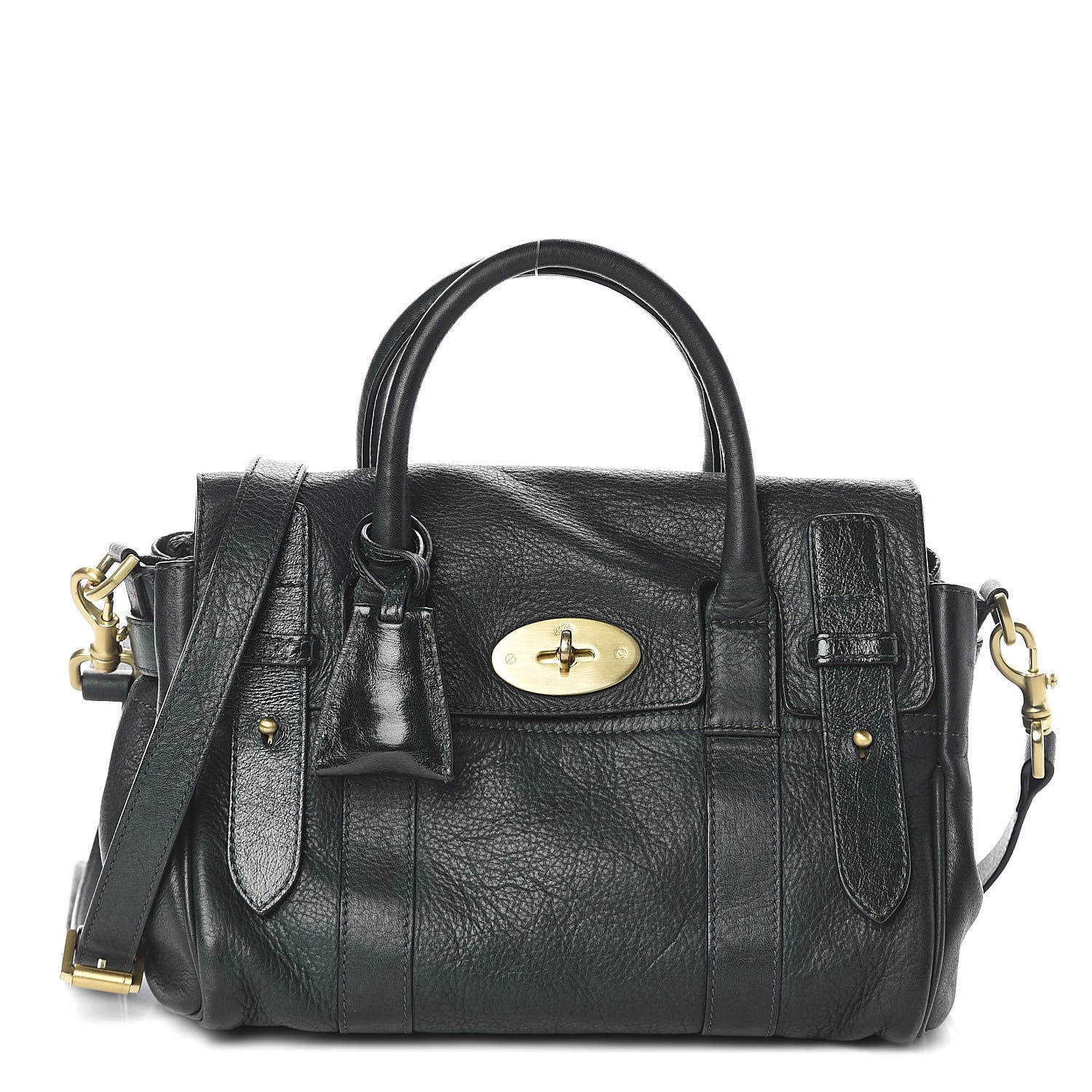 Mulberry Goatskin Small Heritage Bayswater Satchel Dark Green 1 of 8