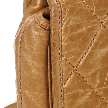 Chanel Aged Calfskin Quilted Vintage Ligne Messenger Flap Gold 9 of 10