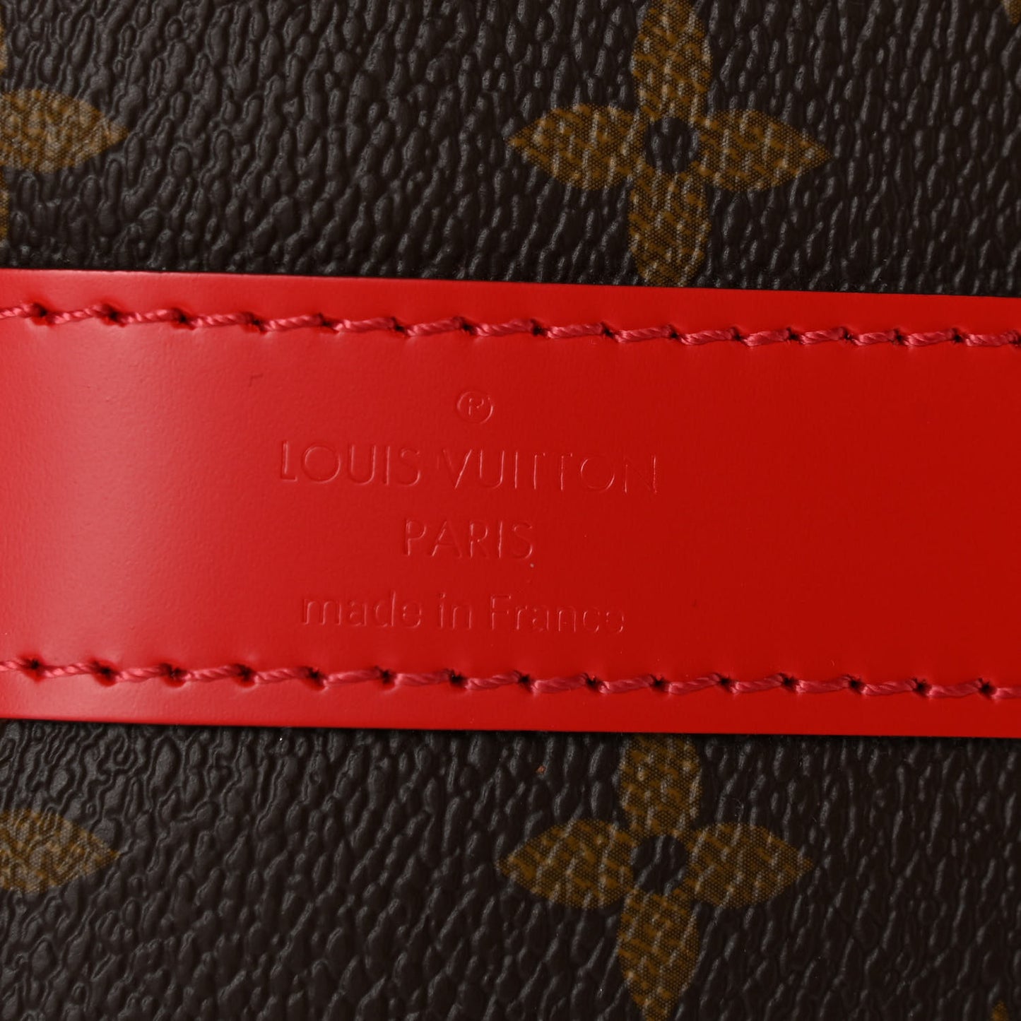 Calfskin Monogram Keepall Bandouliere 50 Coquelicot