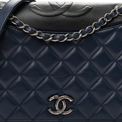 Chanel Calfskin Quilted Ballerine Flap Black Blue 7 of 10