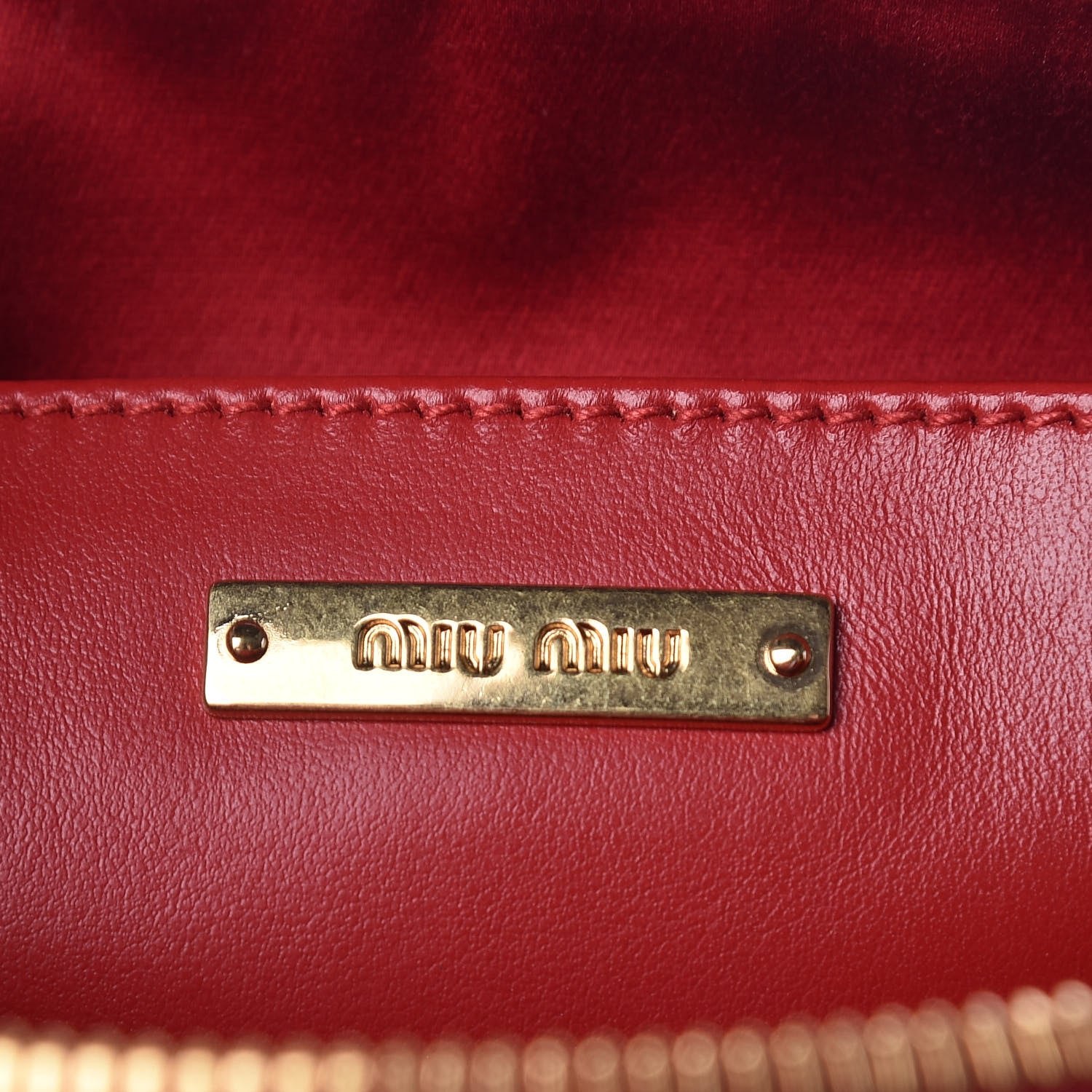 Miu Miu Soft Calf Quilted Cylinder Shoulder Bag Fuoco 6 of 10