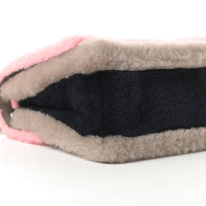 Fendi Shearling Vitello Century F is Fendi Small Kan I Shoulder Bag Pink Tortora Blue 9 of 11