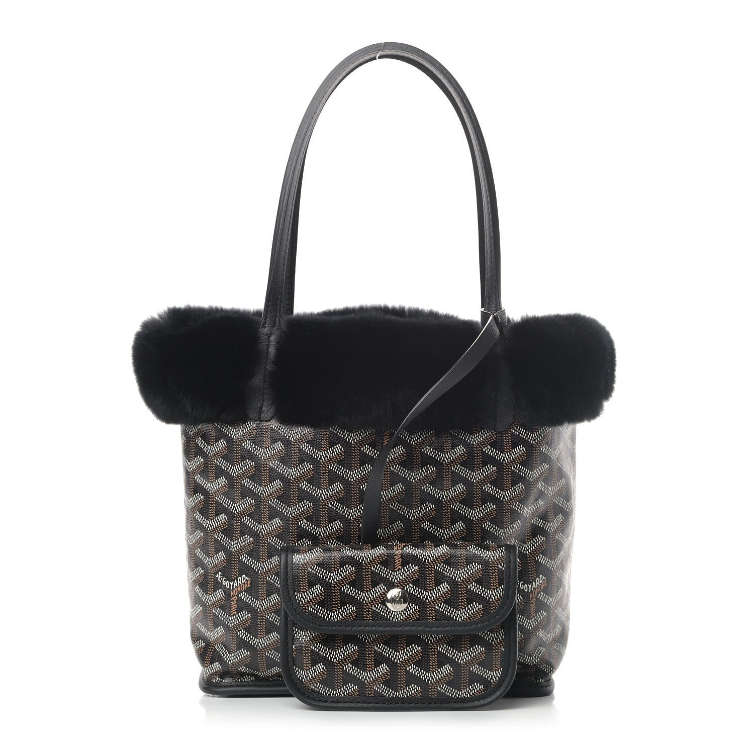 Goyard Goyardine Rabbit Rex Fur Reversible Mini Anjou Black 1 of 5