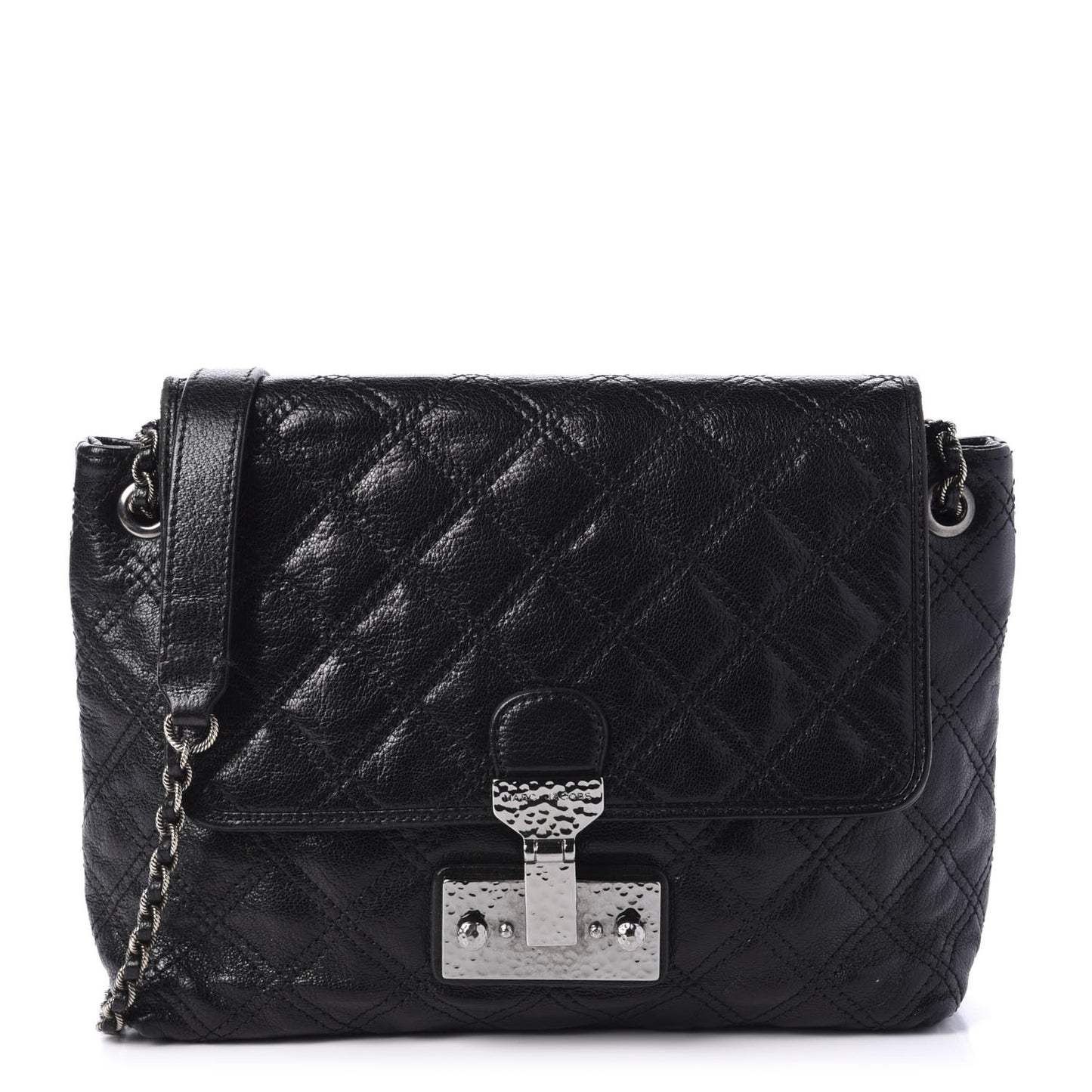 Lacquered Lambskin Baroque The Large Single Flap Black