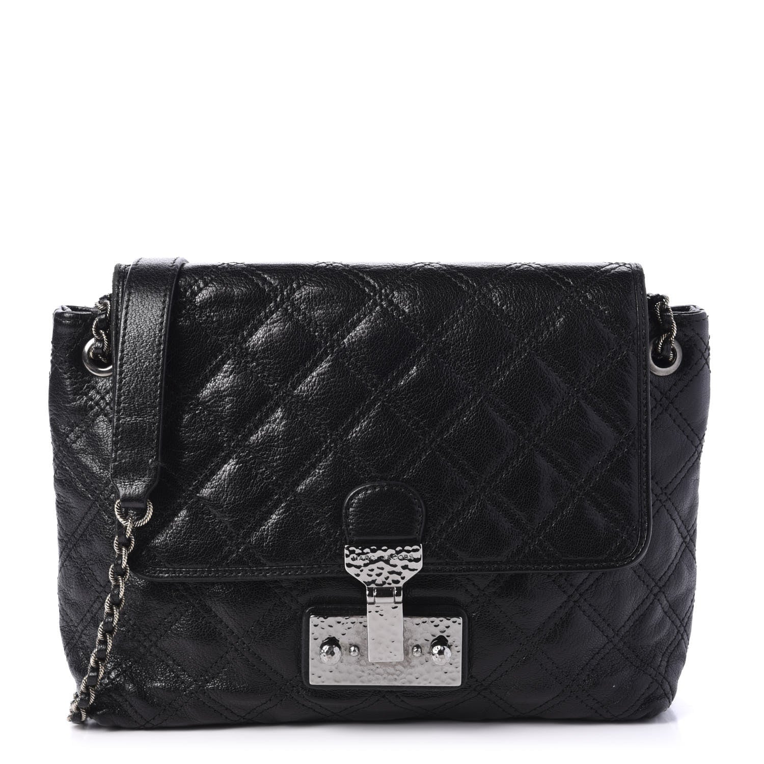 Marc Jacobs Lacquered Lambskin Baroque The Large Single Flap Black 1 of 13