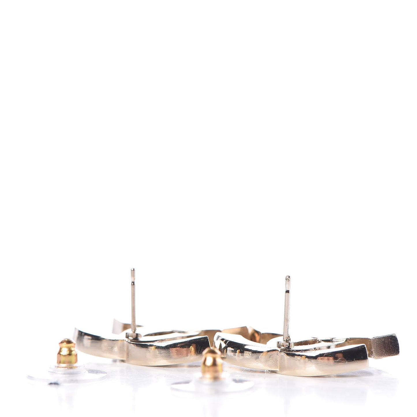 Crystal CC Large Stud Earrings Gold