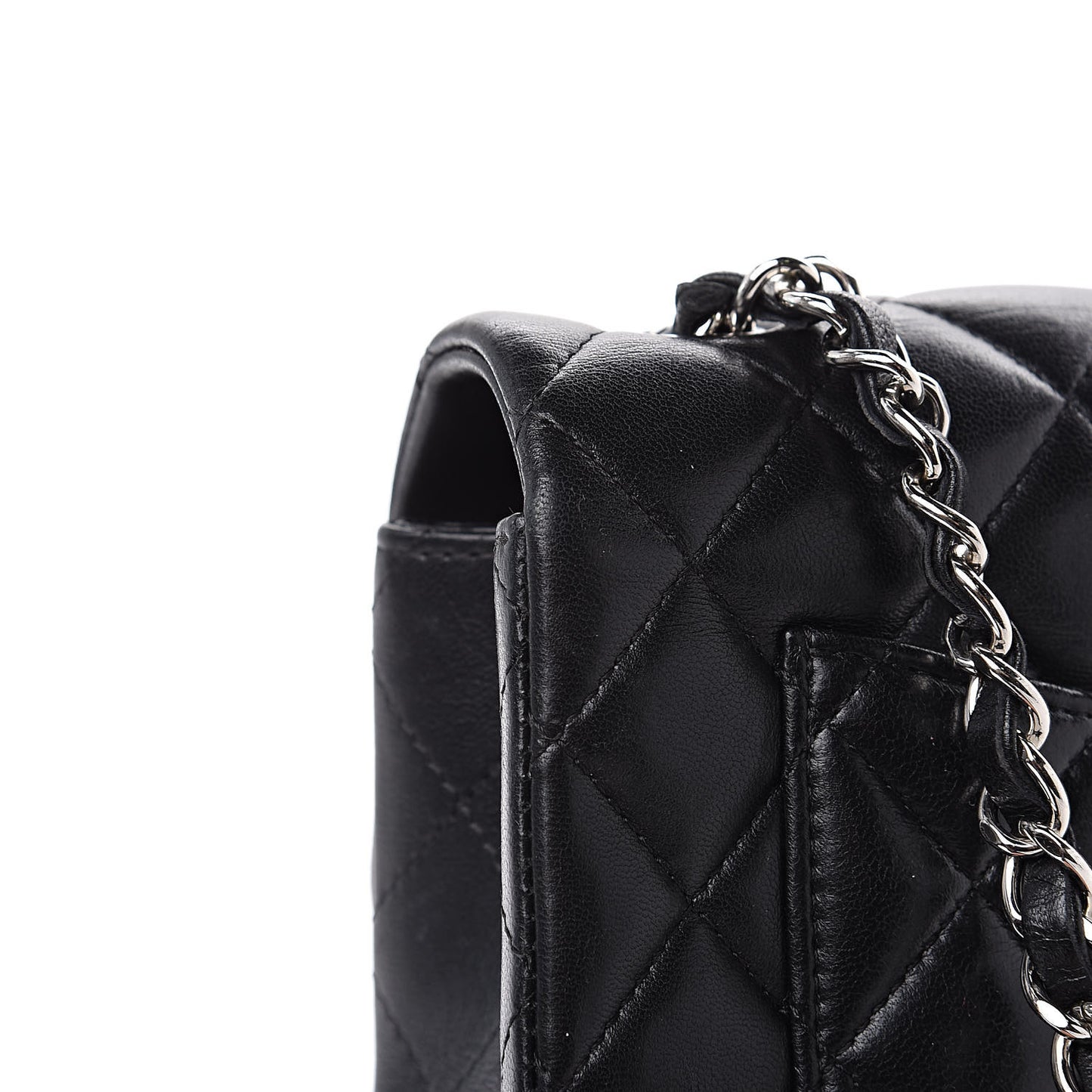 Lambskin Quilted Mini Rectangular Flap Black
