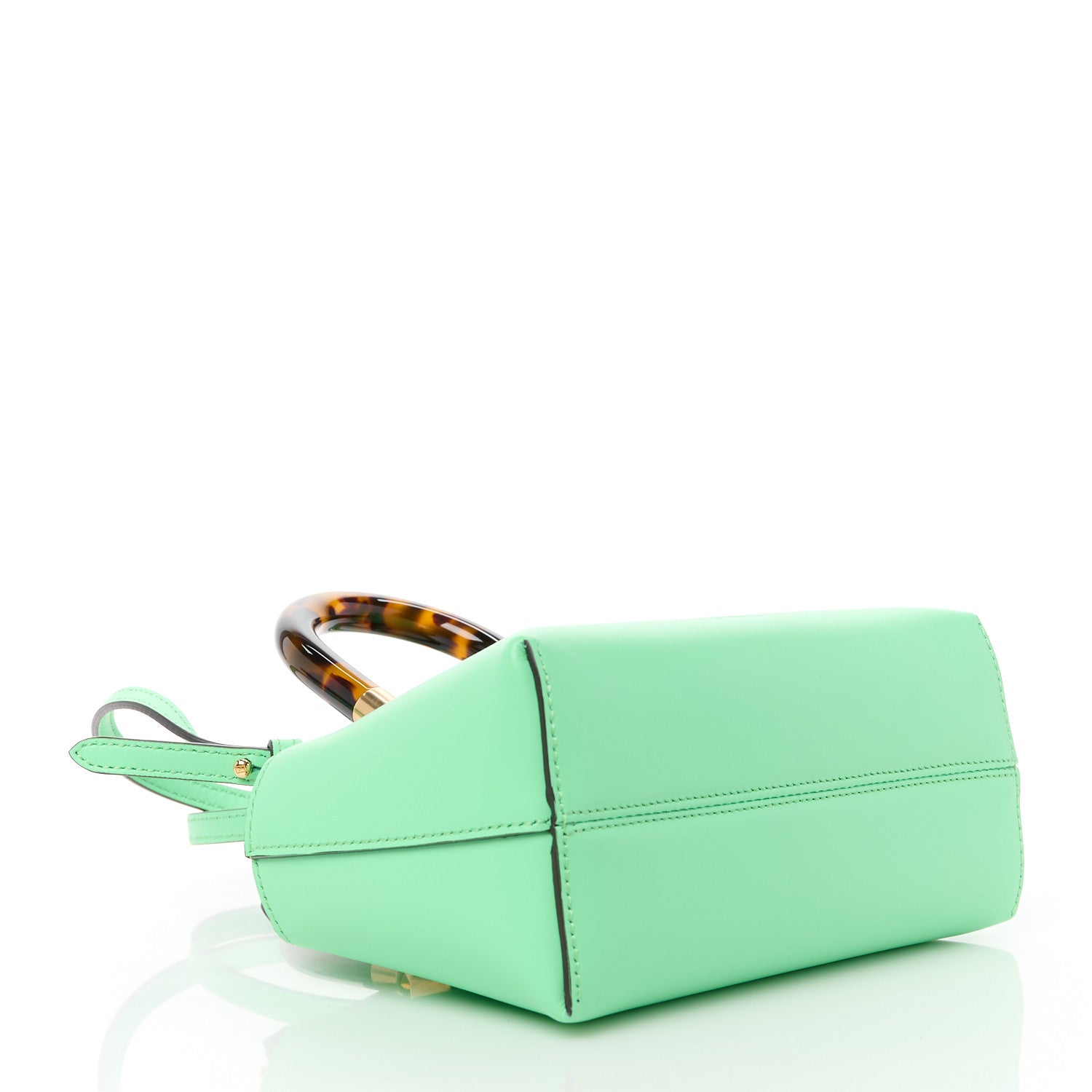 Fendi Vitello King Plexiglass Logo Embossed Mini By The Way Top Handle Boston Bag Edamame 4 of 11