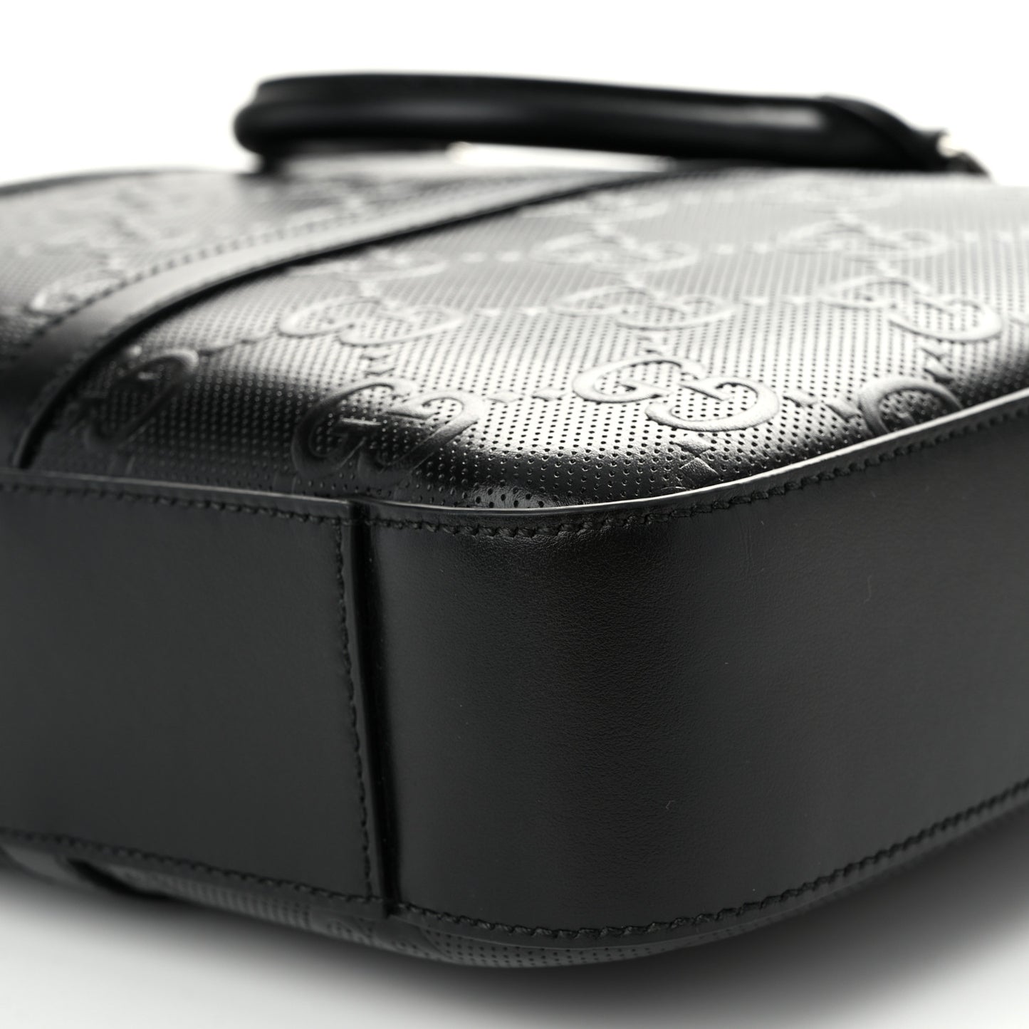 Calfskin GG Tennis Embossed Briefcase Black
