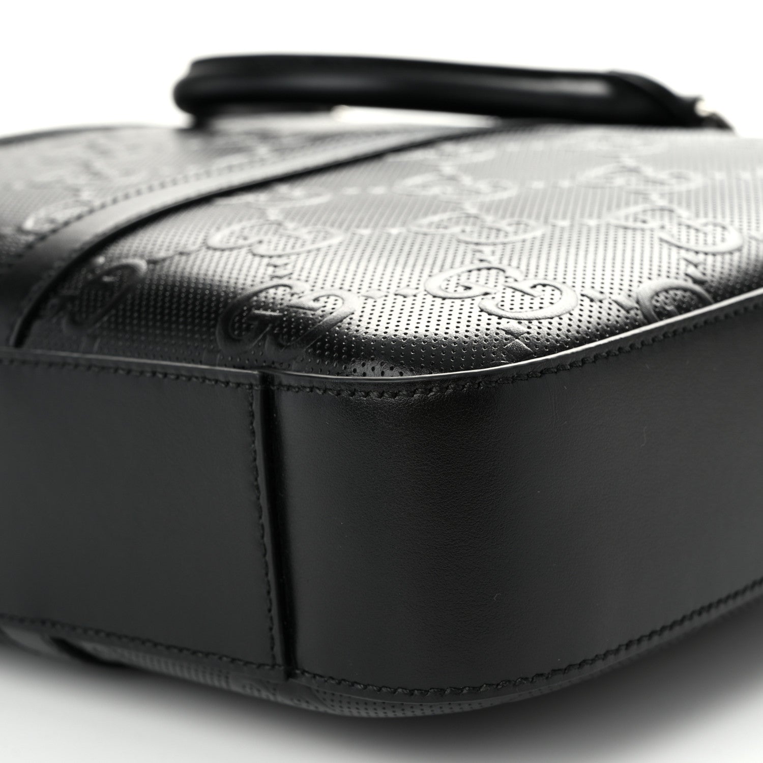 Gucci Calfskin GG Tennis Embossed Briefcase Black 10 of 10