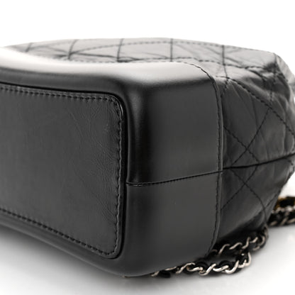 Chanel Aged Calfskin Quilted Small Gabrielle Backpack Black 9 of 9