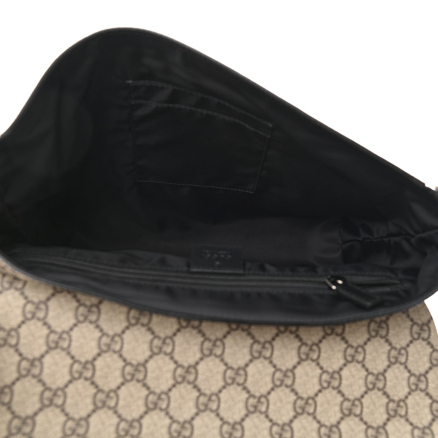 GG Supreme Monogram Web Flap Messenger Bag Black
