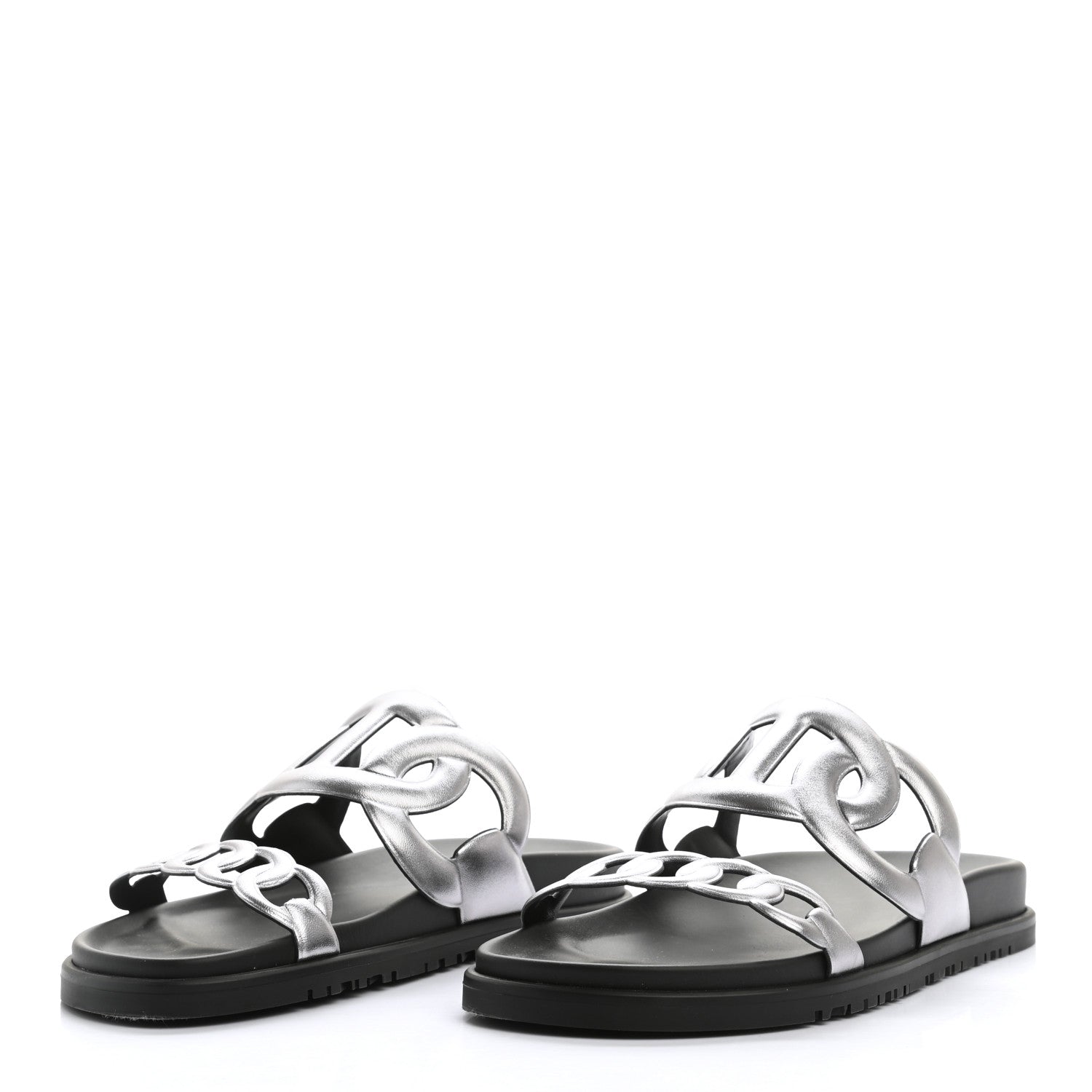 Hermes Nappa Extra Sandals 39 Gris Argent 3 of 10