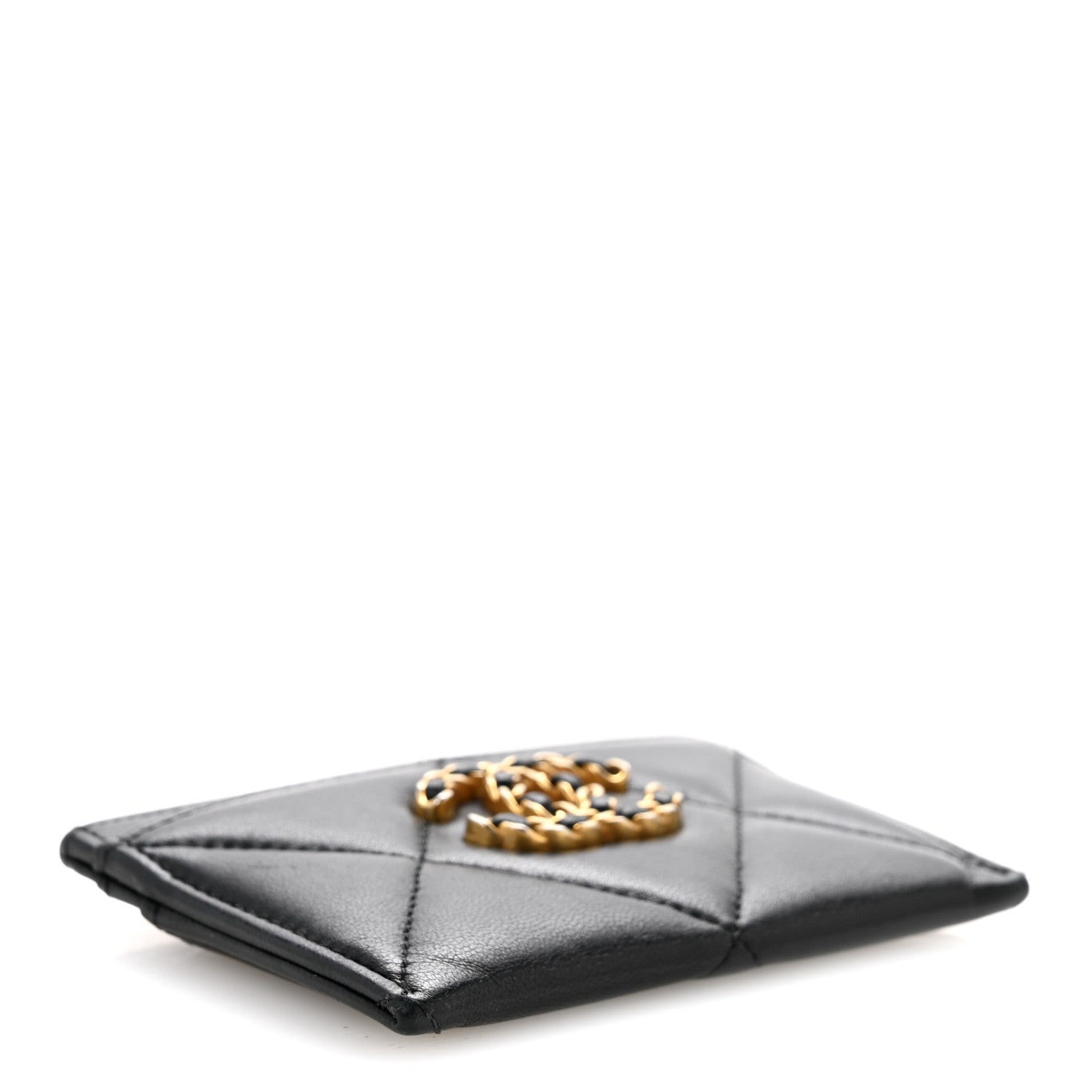 Chanel Lambskin Quilted Chanel 19 Card Holder Black 4 of 12