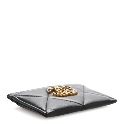 Chanel Lambskin Quilted Chanel 19 Card Holder Black 4 of 12