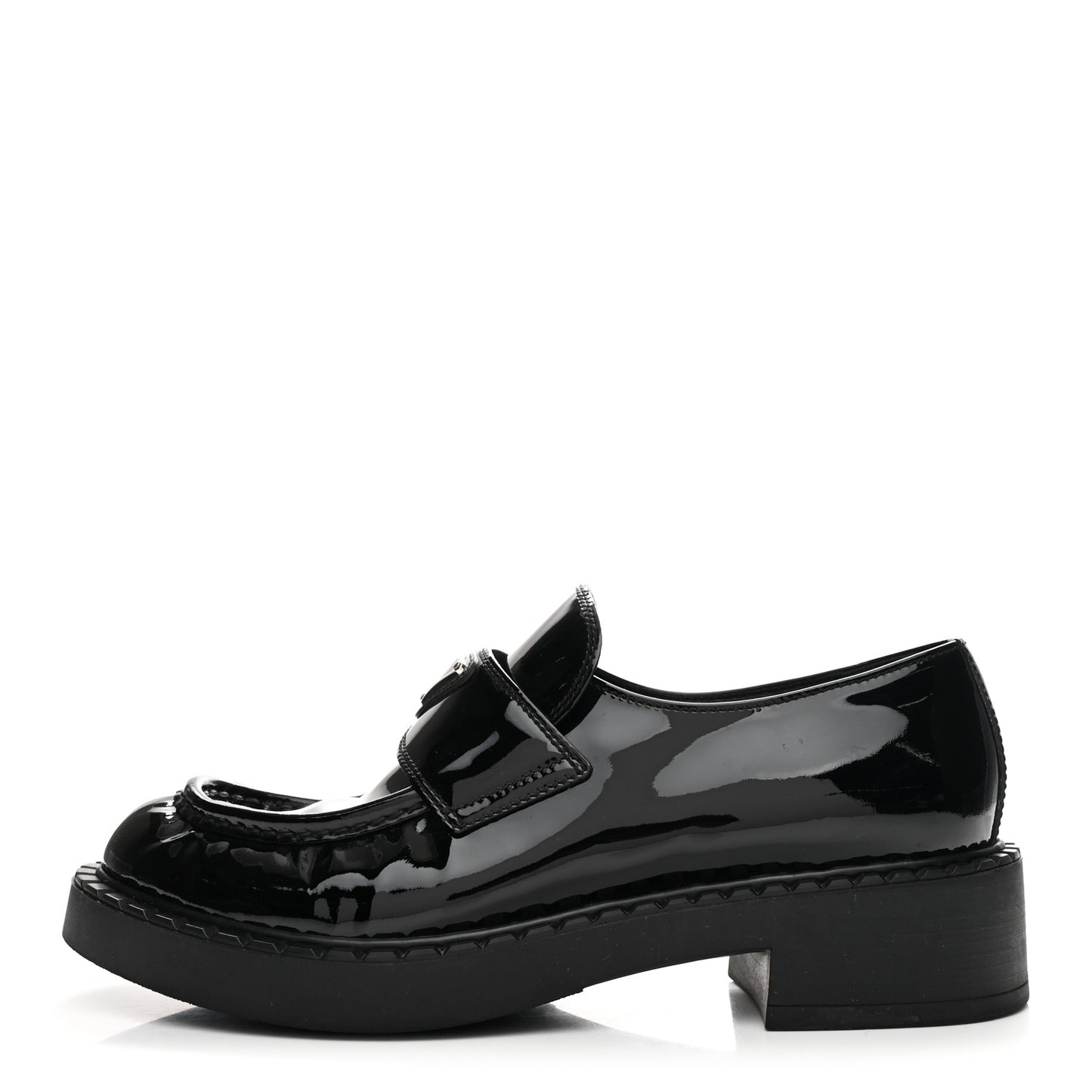 Vernice Triangle 50mm Loafers 38.5 Black