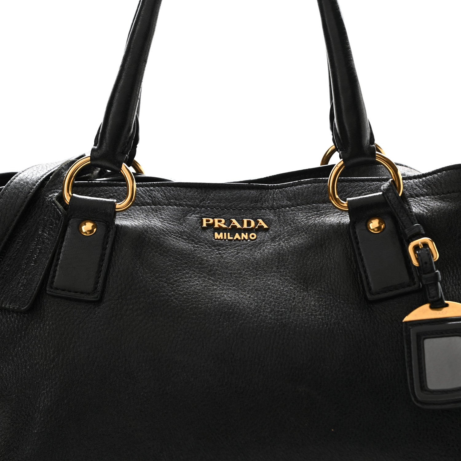 Prada Vitello Daino Tote Black 7 of 13