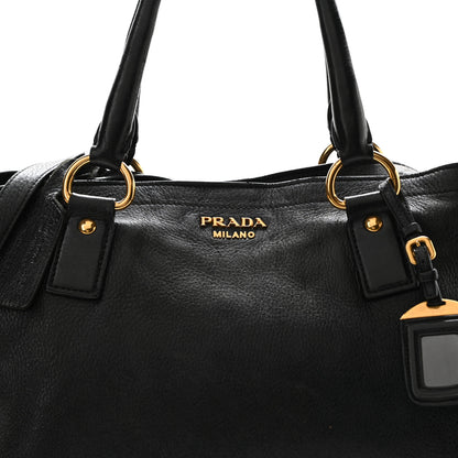Prada Vitello Daino Tote Black 7 of 13
