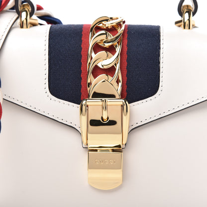 Gucci Calfskin Mini Sylvie Top Handle Bag White 11 of 12