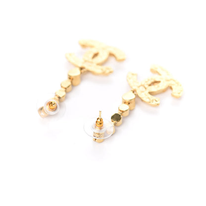 Chanel CC Crystal Drop Earrings Gold 3 of 7
