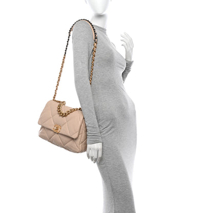 Chanel Lambskin Quilted Large Chanel 19 Flap Beige 2 of 11