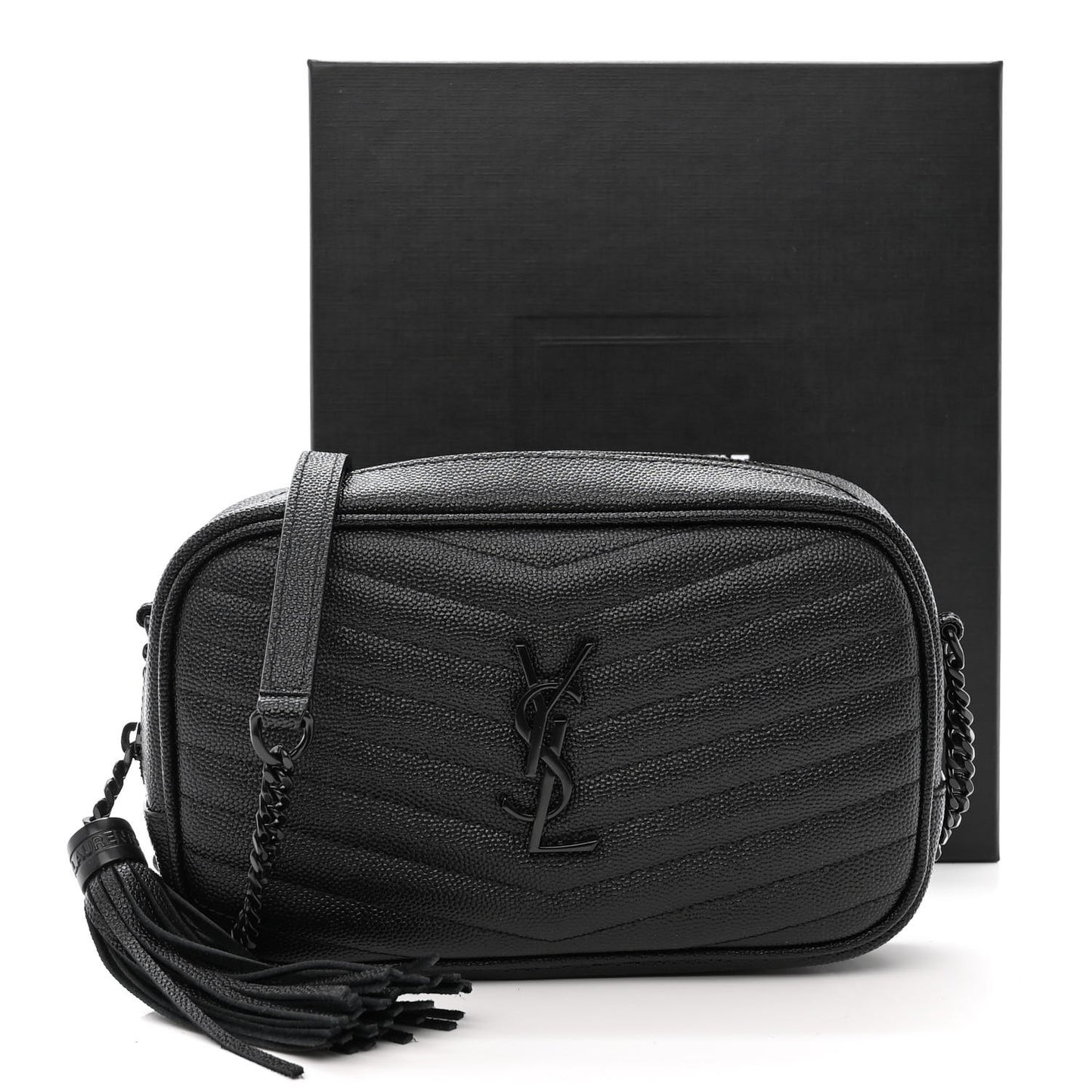 Grain De Poudre Matelasse Monochrome Monogram Mini Lou Camera Bag Black