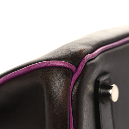 Hermes Box Bi-Color Birkin 35 Raisin Cyclamen 13 of 21