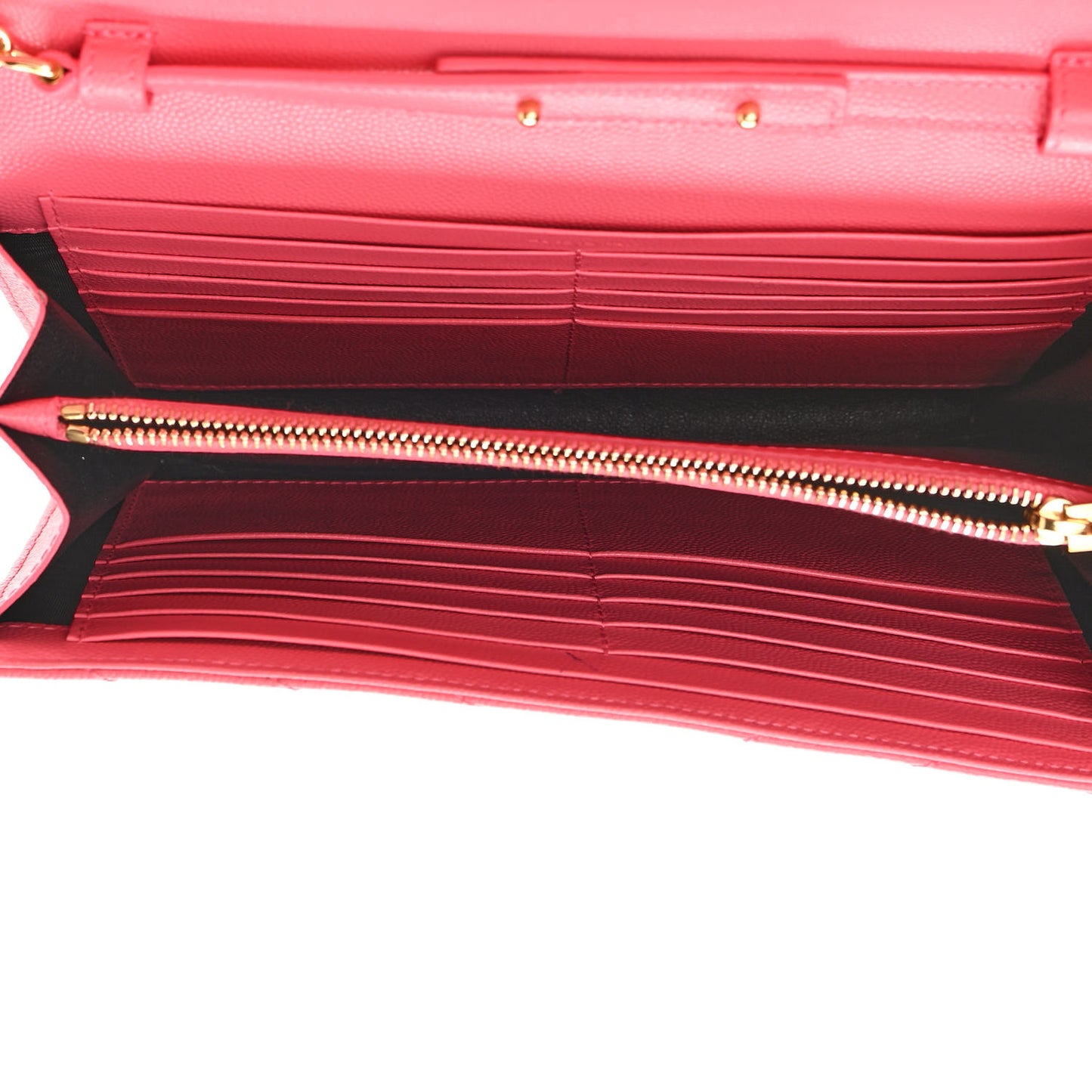 Grain De Poudre Matelasse Chevron Monogram Chain Wallet Rose Clair