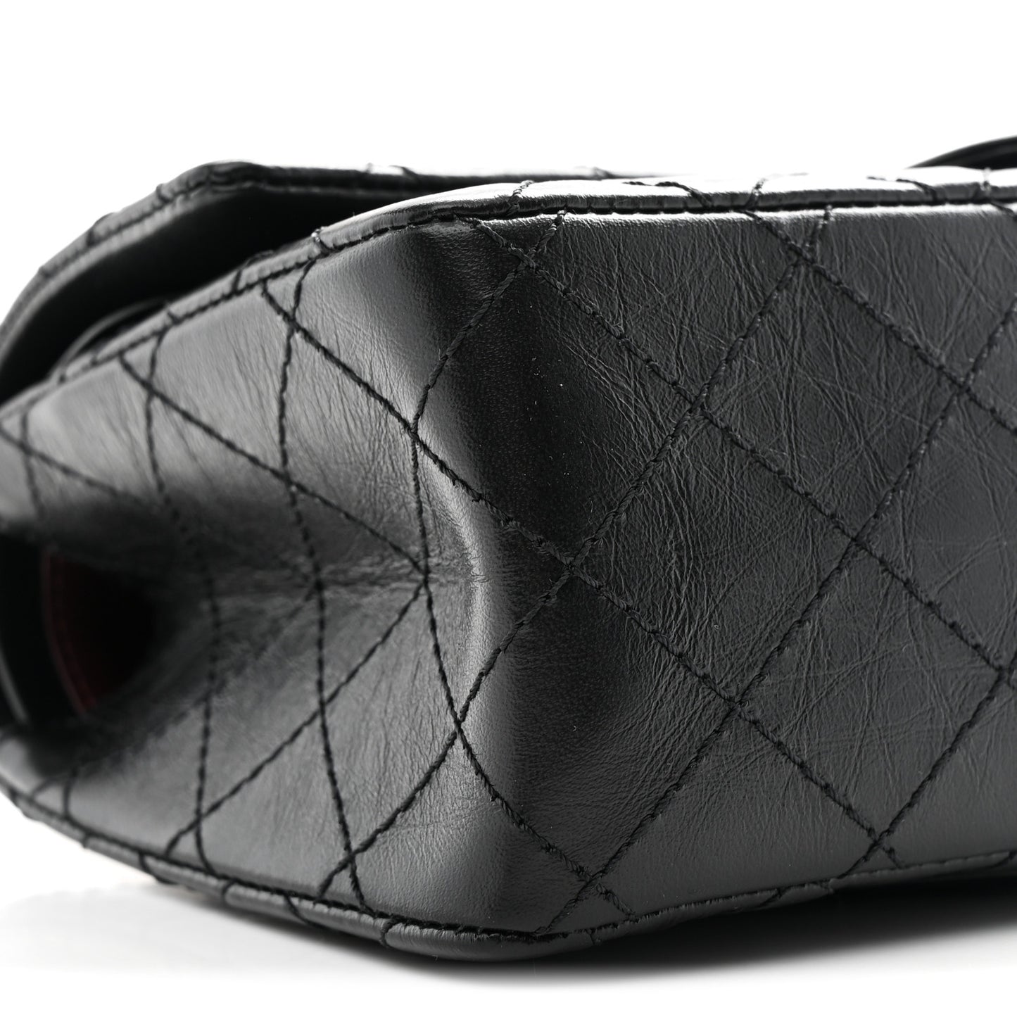 Aged Calfskin Quilted 2.55 Reissue 225 Flap Black