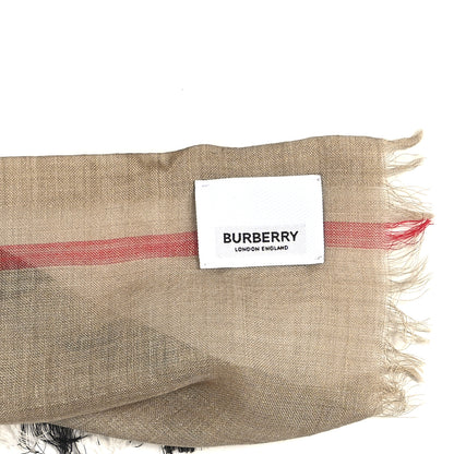 Burberry Wool Silk Gauze Giant Check Lightweight Scarf Camel 5 of 6