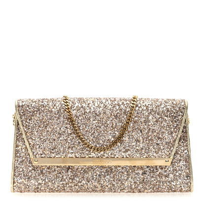 Jimmy Choo Coarse Glitter Margot Clutch Nude 1 of 9