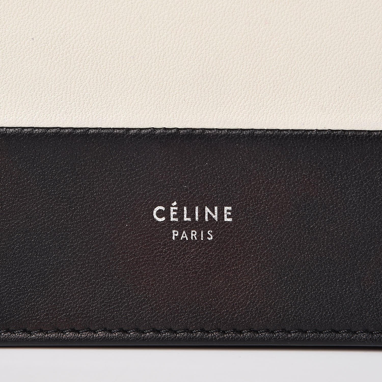 Celine Smooth Lambskin Frame Evening Chain Clutch Black White 8 of 16