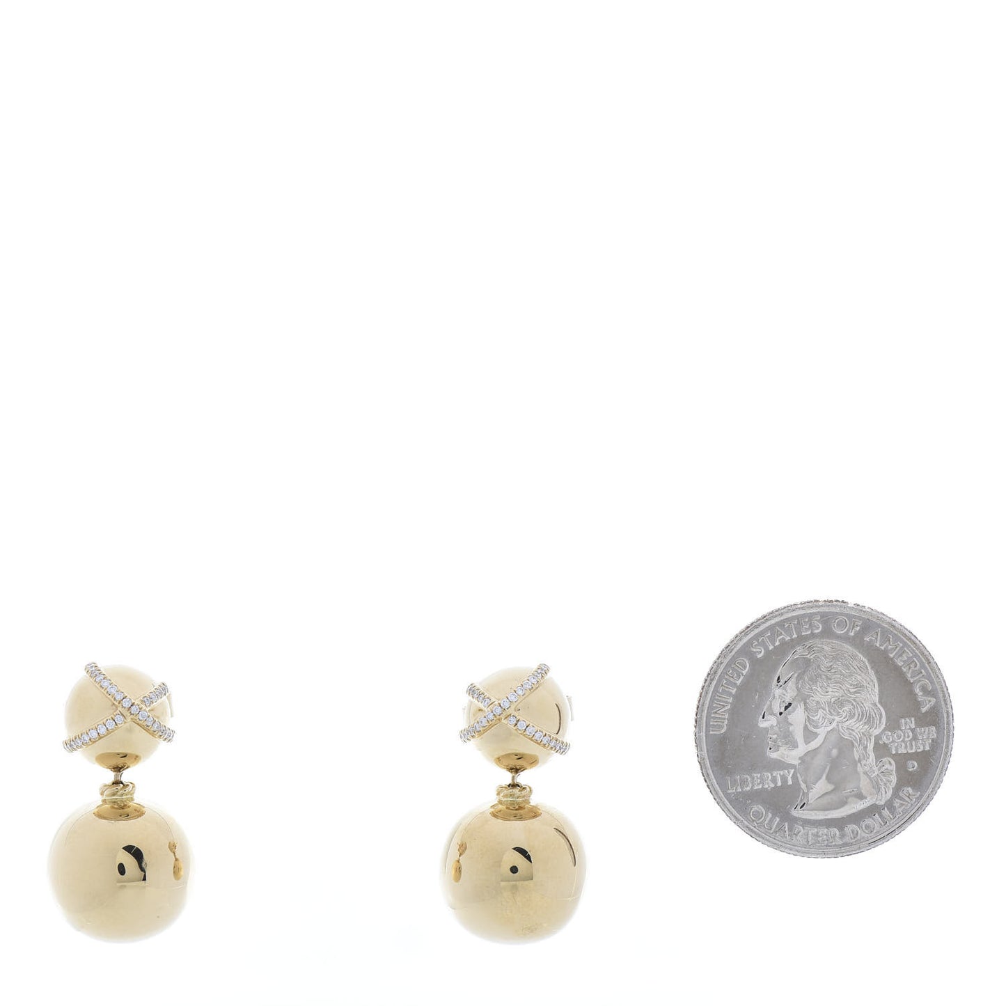 18K Yellow Gold Diamond Solari Wrap Double Drop Earrings