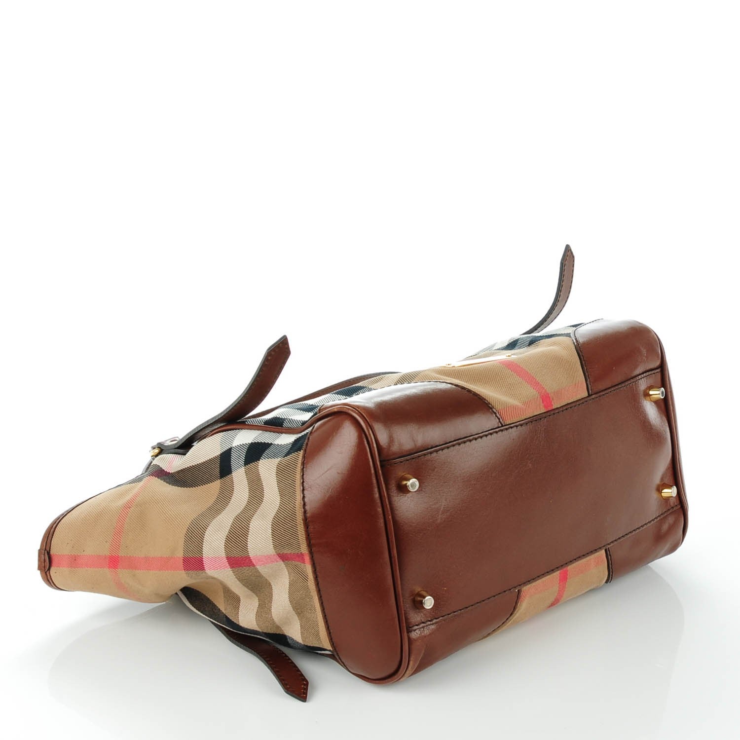 Burberry House Check Small Canterbury Tote Dark Tan 4 of 8