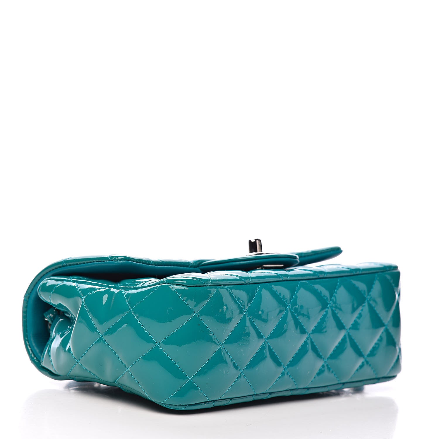 Chanel Patent Quilted Mini Rectangular Flap Turquoise 4 of 10