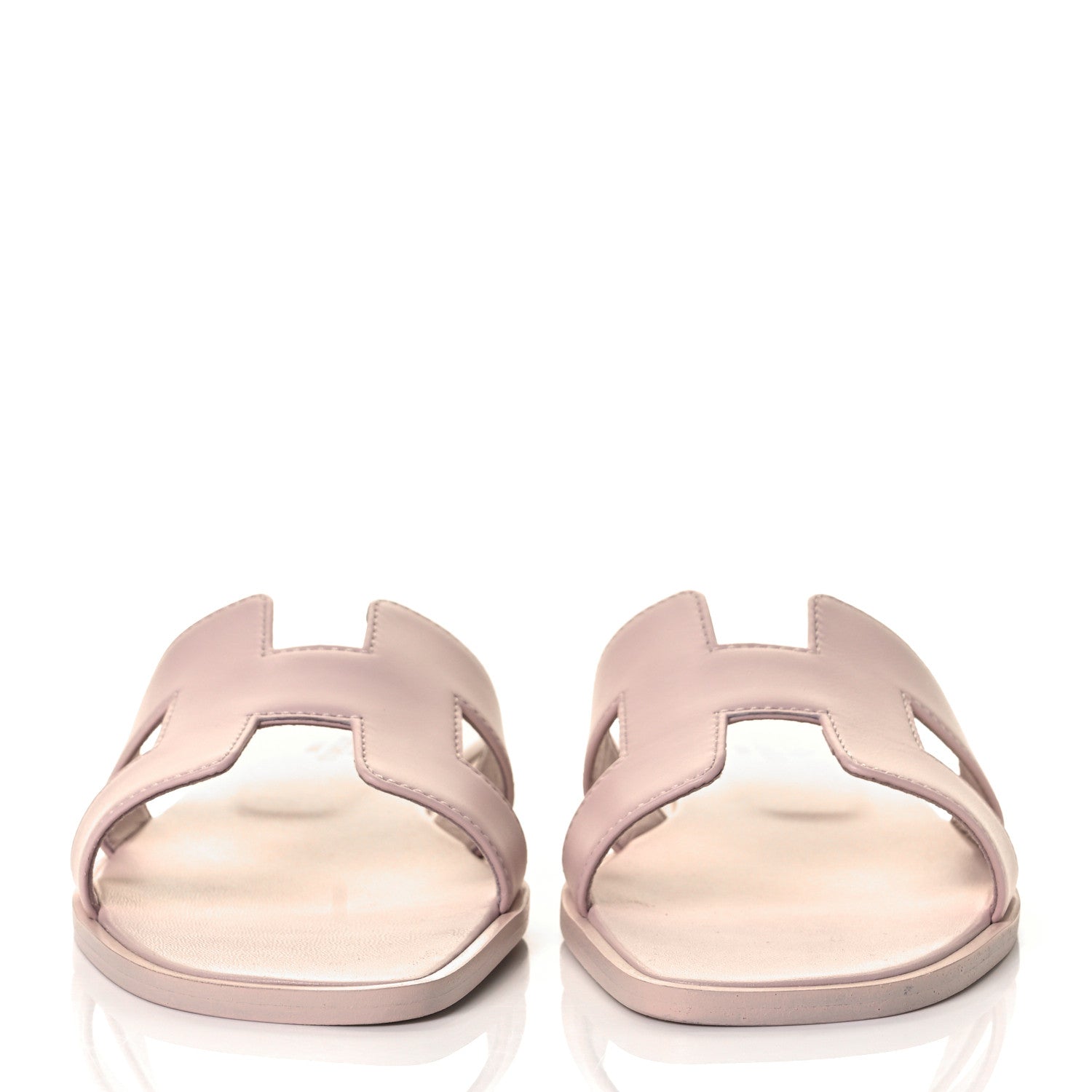 Hermes Calfskin Oran Sandals 37.5 Rose Petale 2 of 9