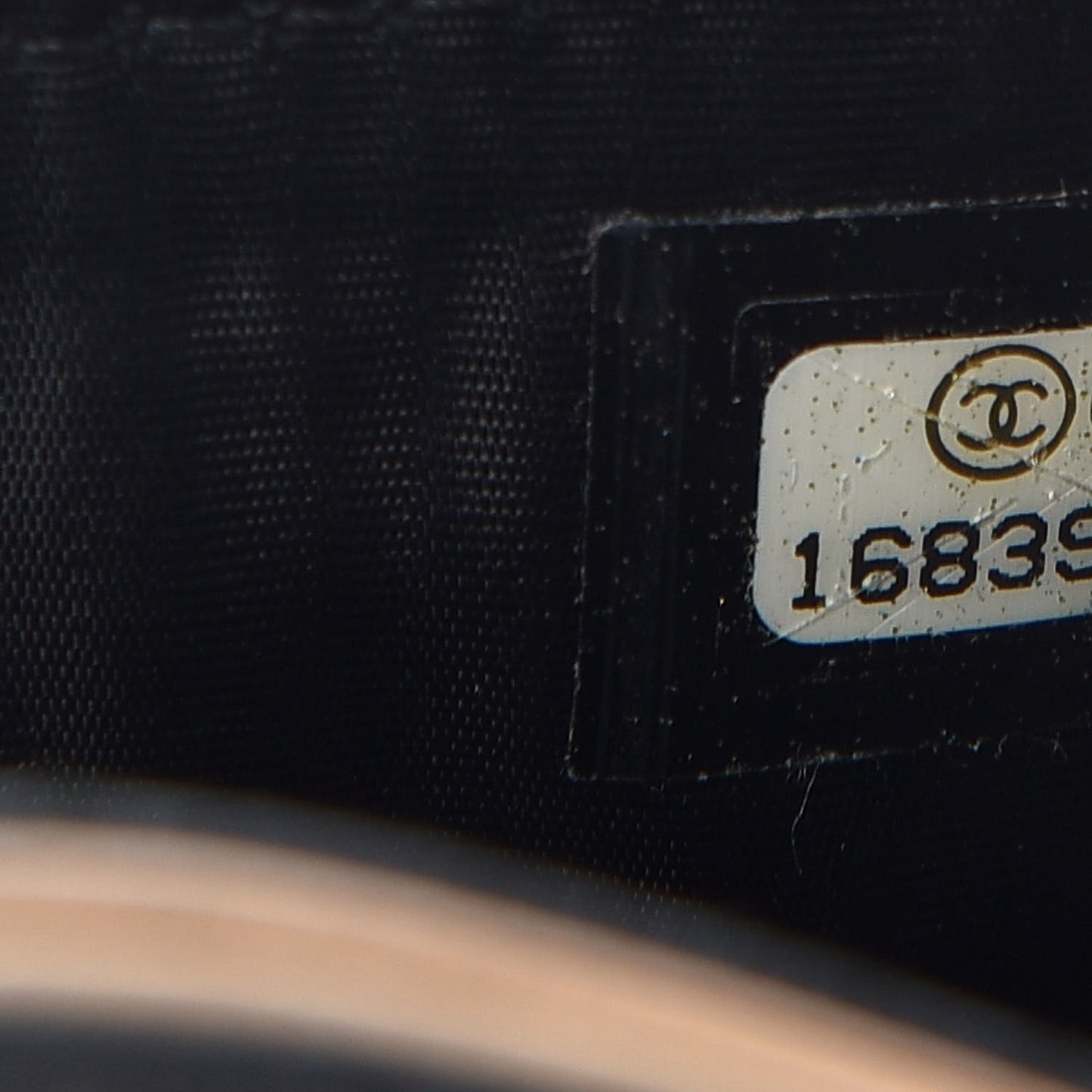 Lambskin Camellia Embossed Card Holder Black