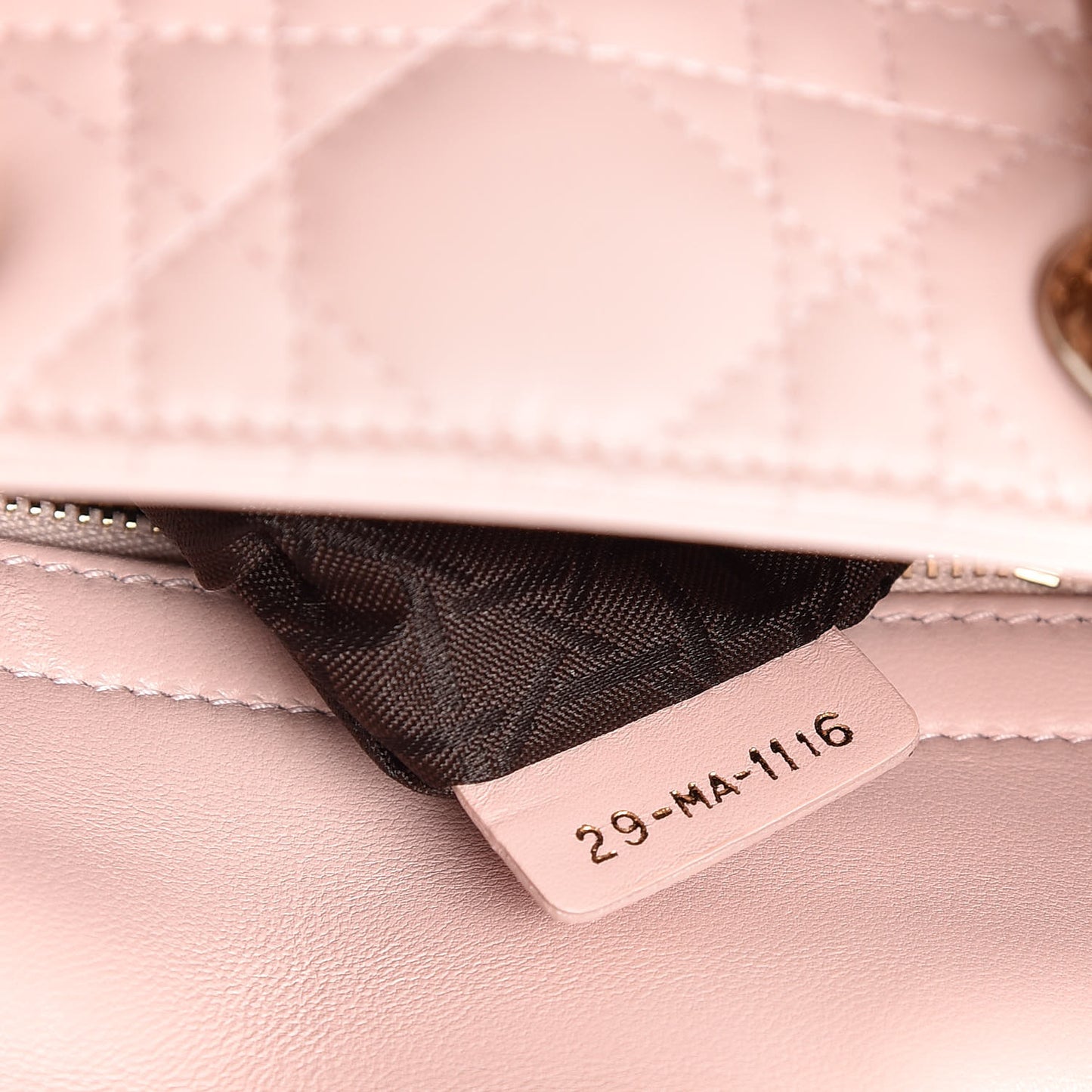 Lambskin Cannage Small Lucky Badges My Lady Dior Pink
