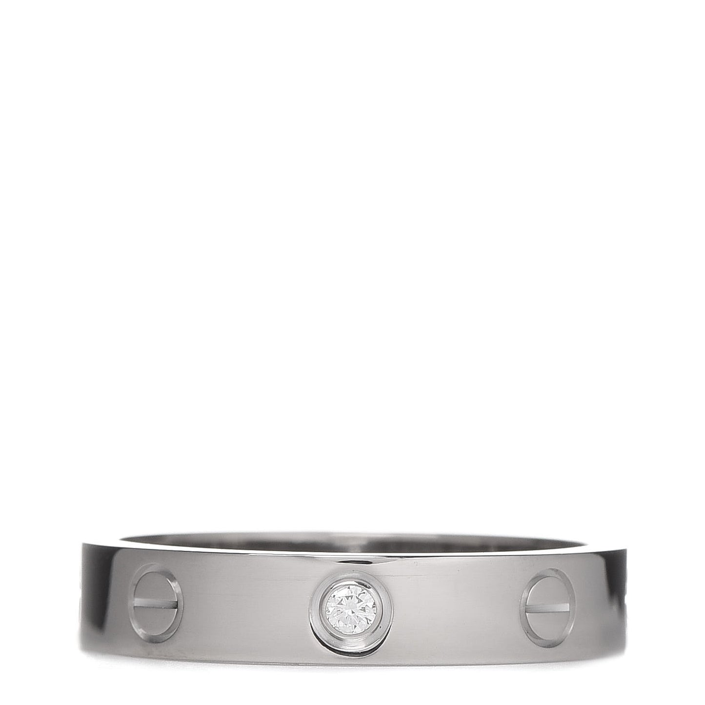 18K White Gold Diamond 3.5mm LOVE Wedding Band Ring 55 7.25
