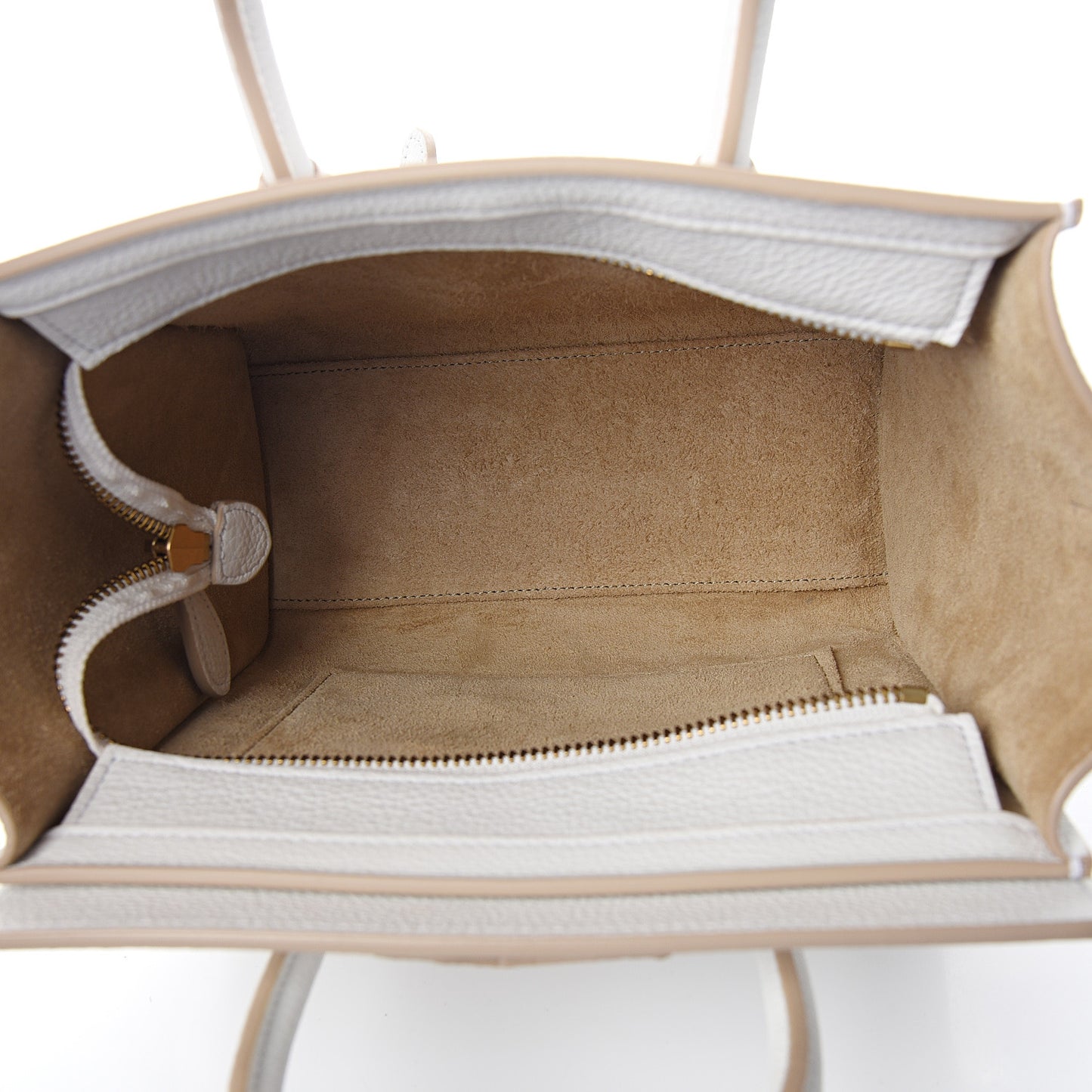 Drummed Calfskin Nano Luggage Optic White