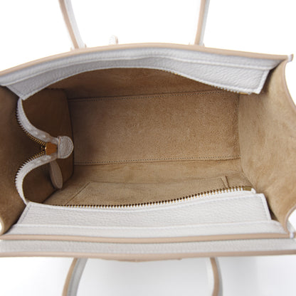 Celine Drummed Calfskin Nano Luggage Optic White 4 of 9